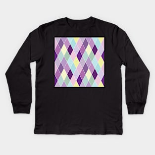 Purple Diamonds Kids Long Sleeve T-Shirt